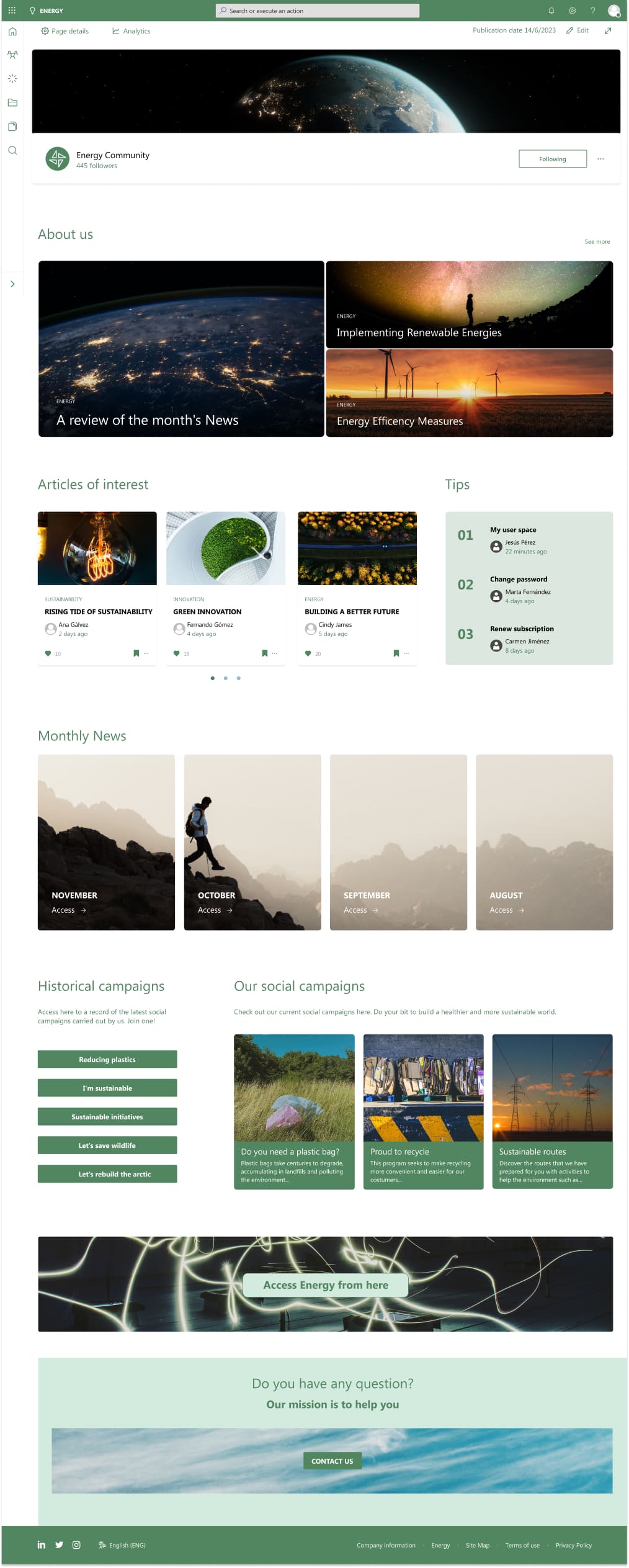 Energy TŌGŌ intranet